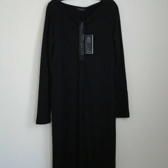 NWT PIAZZA SEMPIONE Black Long Sleeve Jersey Lucite Detail Dress 42/8 - Picture 5 of 6